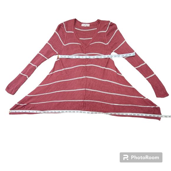Pink Republic sweater coral pink striped size small - Picture 6 of 8